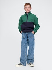 Gap Green Sherpa Logo Half-Zip Pullover Fleece (4-13yrs) - Image 3 of 5