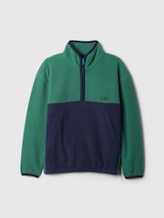 Gap Green Sherpa Logo Half-Zip Pullover Fleece (4-13yrs) - Image 5 of 5