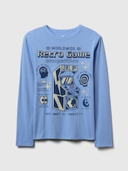 Gap Blue Gaming Long Sleeve Crew Neck Graphic T-Shirt (4-13yrs) - Image 1 of 3
