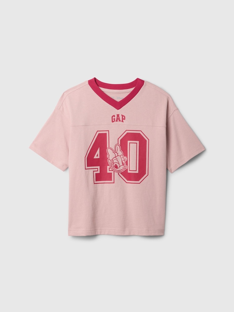 Gap Pink Daphne Duck Disney Varsity Logo T-Shirt (4-13yrs) - Image 1 of 3