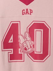 Gap Pink Daphne Duck Disney Varsity Logo T-Shirt (4-13yrs) - Image 3 of 3