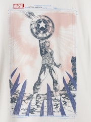 Gap White Captain America Marvel Graphic Long Sleeve T-Shirt (4-13yrs) - Image 3 of 3