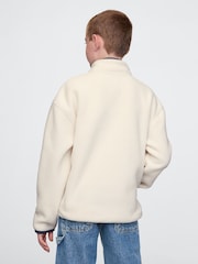 Gap Cream Sherpa Logo Half-Zip Pullover Fleece (4-13yrs) - Image 2 of 5