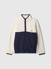 Gap Cream Sherpa Logo Half-Zip Pullover Fleece (4-13yrs) - Image 5 of 5