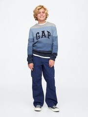 Gap Blue CashSoft Stripe Logo Jumper (4-13yrs) - Image 3 of 5