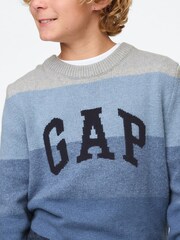 Gap Blue CashSoft Stripe Logo Jumper (4-13yrs) - Image 4 of 5