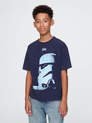 Темно-синий с принтом Storm Trooper - футболка с принтом Gap Star Wars (4-13лет) - Изображение 1 из 5