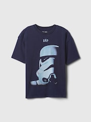 Темно-синий с принтом Storm Trooper - футболка с принтом Gap Star Wars (4-13лет) - Изображение 4 из 5