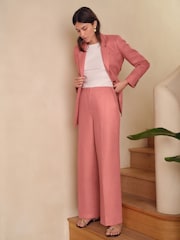 Pink N Premium 100% Linen Wide Leg Trousers - Image 1 of 9