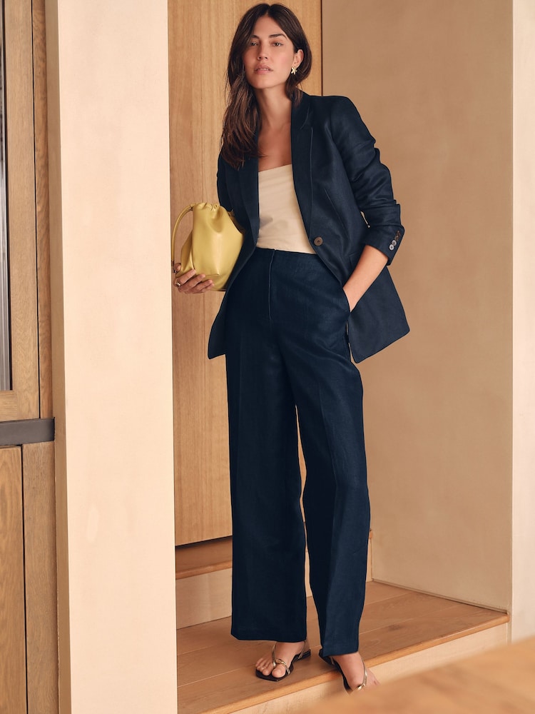 Navy N Premium 100% Linen Blazer - Image 1 of 8
