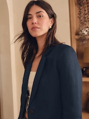 Navy N Premium 100% Linen Blazer - Image 5 of 8