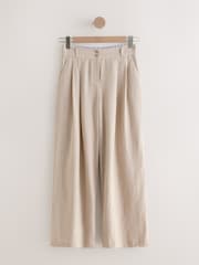 Neutral N. Premium Linen Rich Striped Wide Leg Trousers - Image 3 of 5