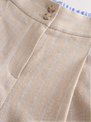 Neutral N. Premium Linen Rich Striped Wide Leg Trousers - Image 5 of 5