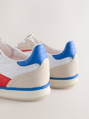 White/Blue/Red Forever Comfort® Slim Panel Detail Lace-Up Trainers - Image 9 of 9