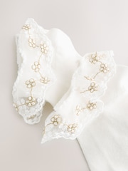 Cream Rich Bridesmaid Ruffle Trainer Socks 2 Pack - Image 2 of 3