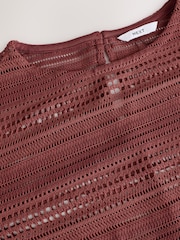 Red Crochet Lightweight Long Sleeve Top - Image 7 of 7