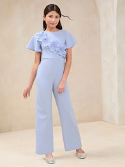 Lipsy Blue 3D Corsage Jumpsuit (5-16yrs) - Image 1 of 4