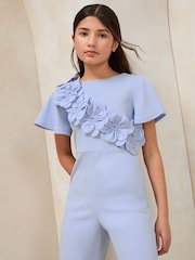 Lipsy Blue 3D Corsage Jumpsuit (5-16yrs) - Image 3 of 4