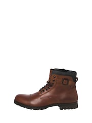 JACK & JONES Brown Leather Buckle Boots - Image 2 of 2