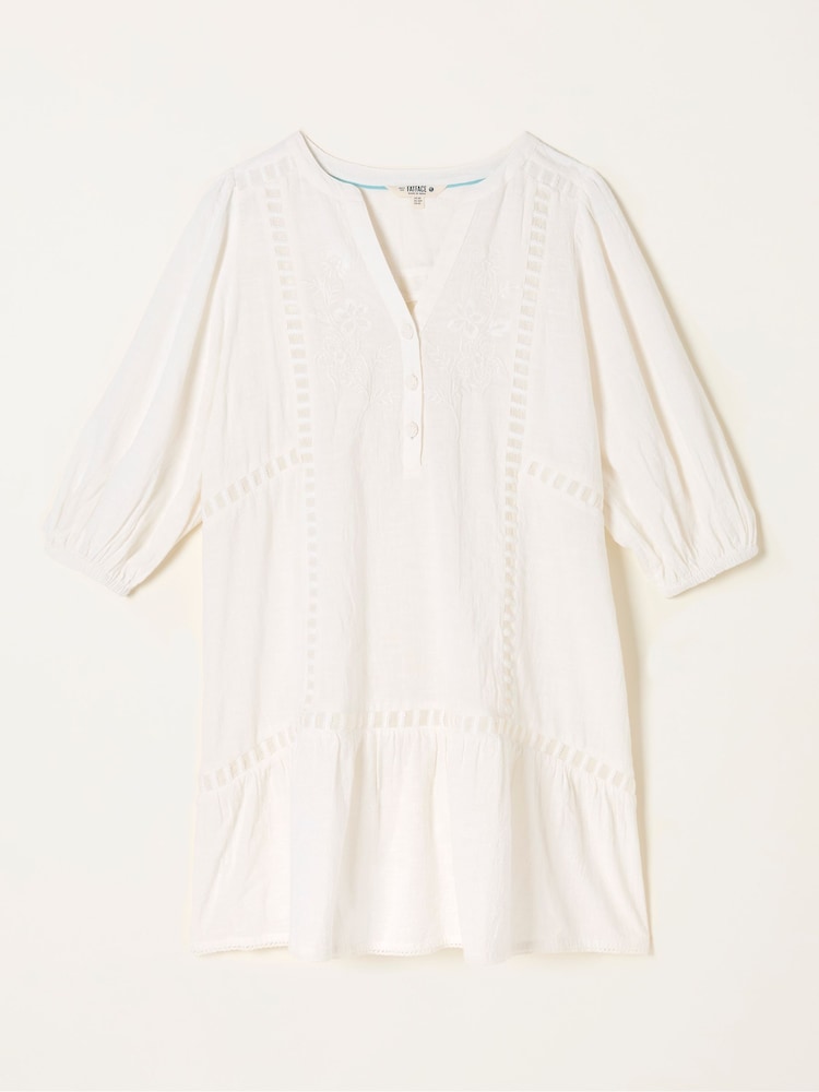 FatFace Ivory Beachwear Embroidered Dress - Image 5 of 5 FatFace Ivory Beachwear Embroidered Dress - Image 5 of 5
