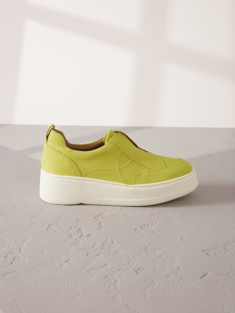 V barvi limete - Slip On Signature Forever Comfort® Leather Chunky čevlji s polno peto Platform Trainers - Slika 2 iz 5 V barvi limete - Slip On Signature Forever Comfort® Leather Chunky čevlji s polno peto Platform Trainers - Slika 2 iz 5