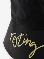 Rockett St George Black/Gold Resting Beach Face Bucket 100% Cotton Hat - Image 11 of 12