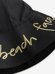 Rockett St George Black/Gold Resting Beach Face Bucket 100% Cotton Hat - Image 12 of 12