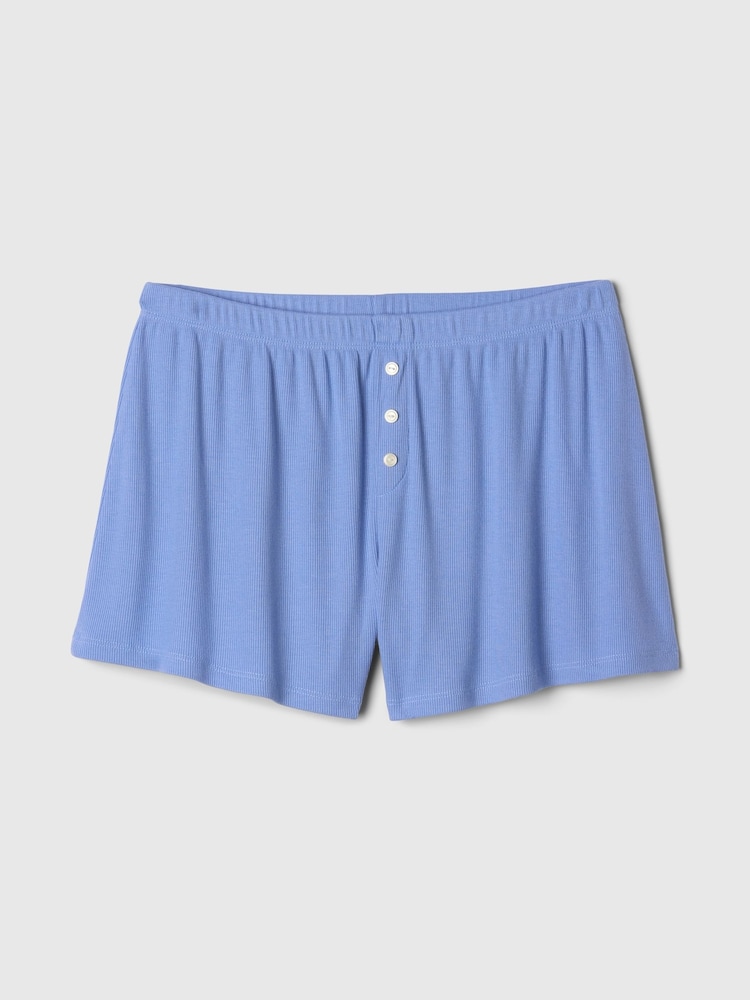 Azul - Pantalones cortos de pijama acanalados de Gap - Imagen 3 de 3