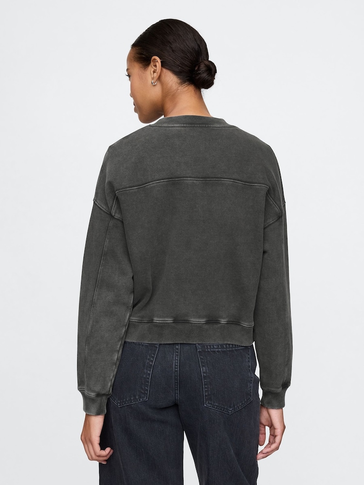 Gap Black Vintage Oversized  V-Neck Sweatshirt - Image 2 of 4