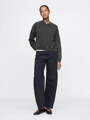 Gap Black Vintage Oversized  V-Neck Sweatshirt - Image 3 of 4