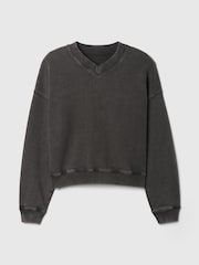 Gap Black Vintage Oversized  V-Neck Sweatshirt - Image 4 of 4
