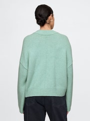 Gap Green CashSoft Oversized V-Neck Jumper - Image 4 of 5