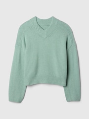 Gap Green CashSoft Oversized V-Neck Jumper - Image 5 of 5