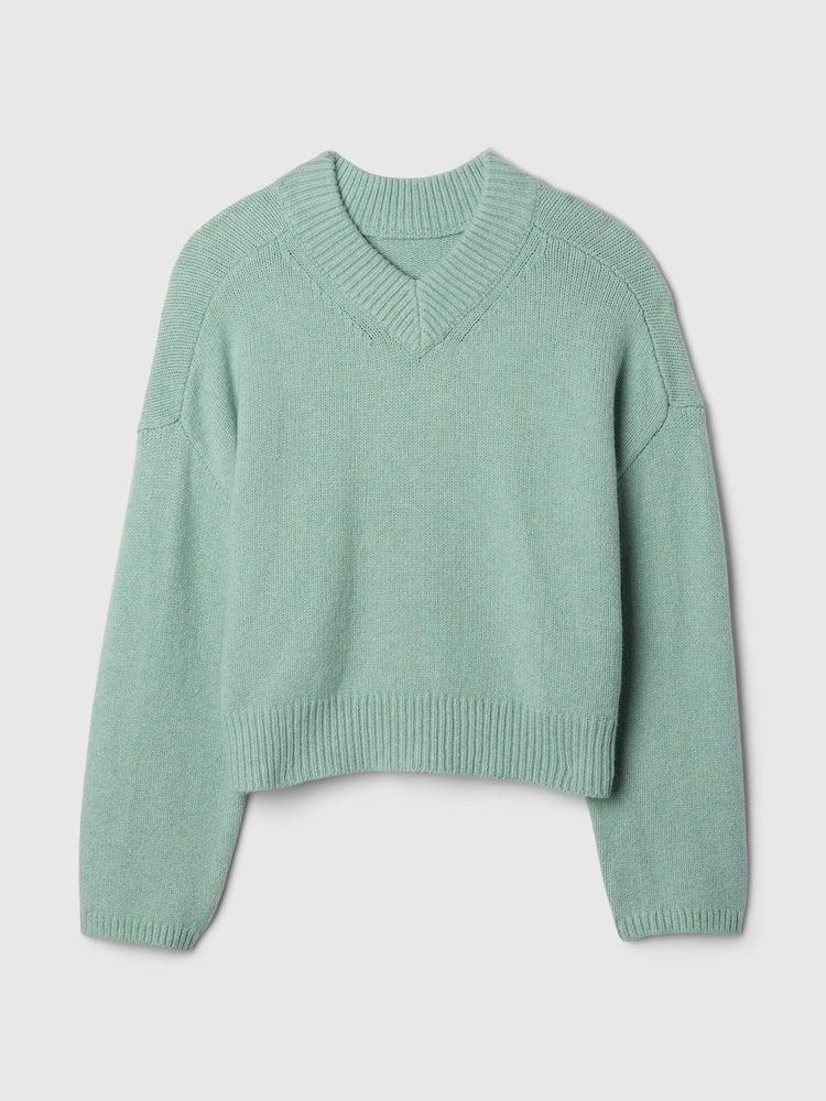 Gap Green CashSoft Oversized V-Neck Jumper - Image 5 of 5