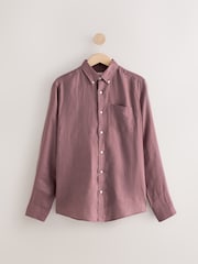Mauve Lilla - Signature 100{Lin Langermet Skjorter - Bilde 6 av 8