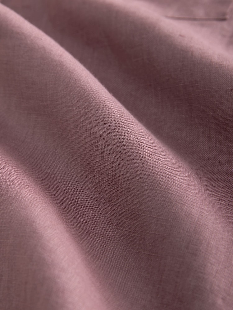 Mauve Purple Signature 100% Linen Long Sleeve Shirt - Image 7 of 8