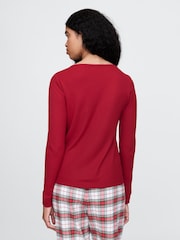 Gap Red Waffle Pyjama T-Shirt - Image 2 of 4