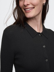 Gap Black CashSoft Rib Polo Cardigan - Image 4 of 5