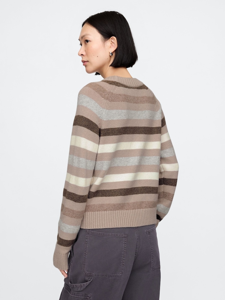 Gap Brown Stripe CashSoft Crew Neck Jumper - Image 2 of 5