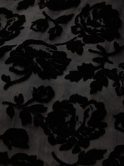 Gap Black Floral Long Sleeved Cropped Velvet Shirt - Image 5 of 5