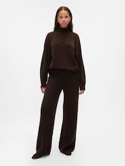 Gap Brown CashSoft Mock Neck Ribbed Knit Jumper - Image 3 of 5