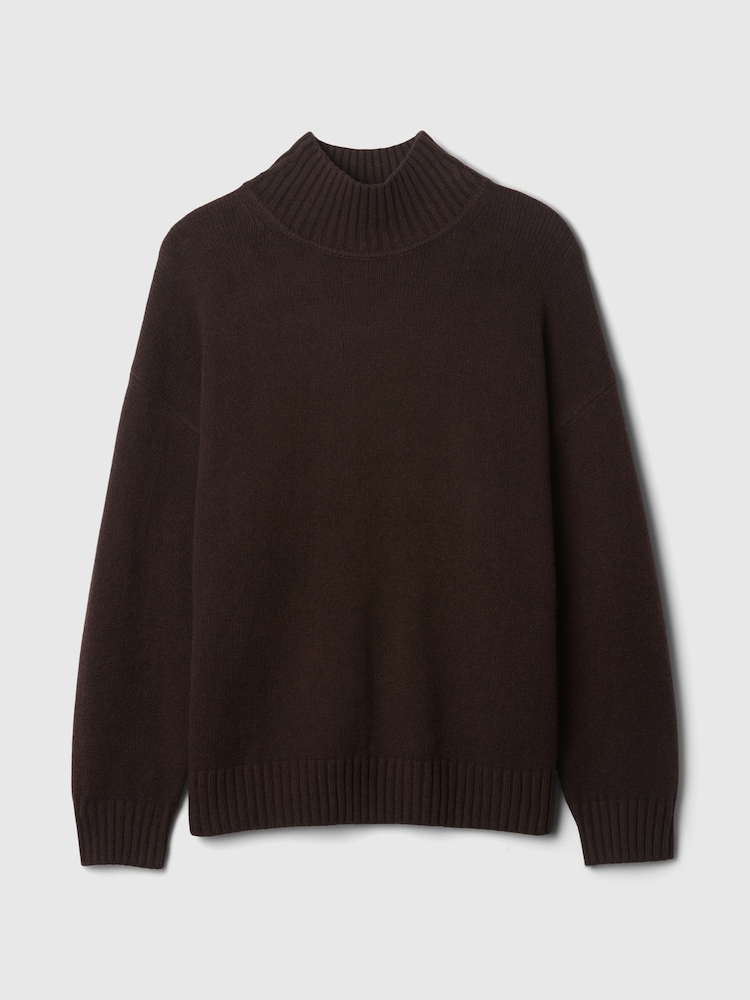 Gap Brown CashSoft Mock Neck Ribbed Knit Jumper - Image 5 of 5 Gap Brown CashSoft Mock Neck Ribbed Knit Jumper - Image 5 of 5