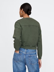 Gap Green Vintage Oversized  V-Neck Sweatshirt - Image 2 of 4