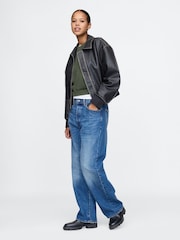 Gap Green Vintage Oversized  V-Neck Sweatshirt - Image 3 of 4