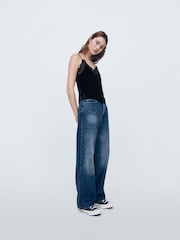 Gap Black V-Neck Velvet Lace-Trim Cami Top - Image 4 of 8
