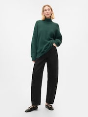 Gap Green CashSoft Mock Neck Ribbed Knit Jumper - Image 3 of 5
