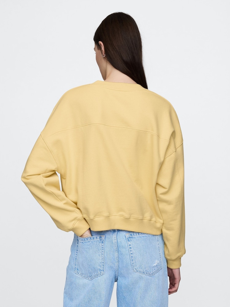 Gap Yellow Vintage Oversized  V-Neck Sweatshirt - Image 2 of 4