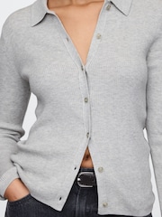 Gap Grey CashSoft Rib Polo Cardigan - Image 4 of 5