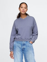 Gap Blue Vintage Oversized  V-Neck Sweatshirt - Image 1 of 5