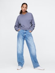 Gap Blue Vintage Oversized  V-Neck Sweatshirt - Image 3 of 5